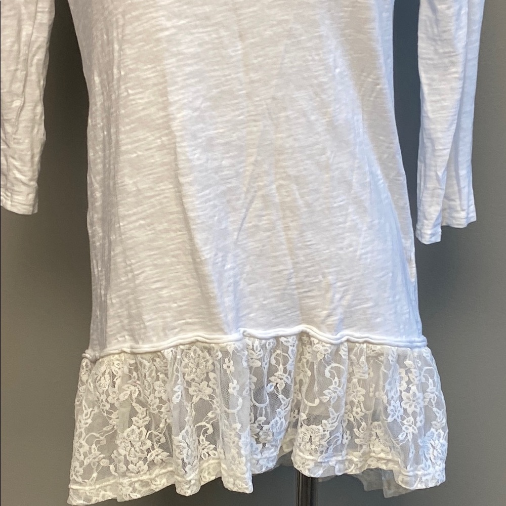 Dylan White Asymmetrical Fitted 3/4 Sleeve Tunic – Size XS - Picture 5 of 7